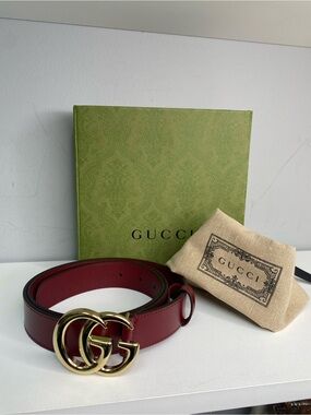 Gucci Marmont Belt Bordeaux Size 38